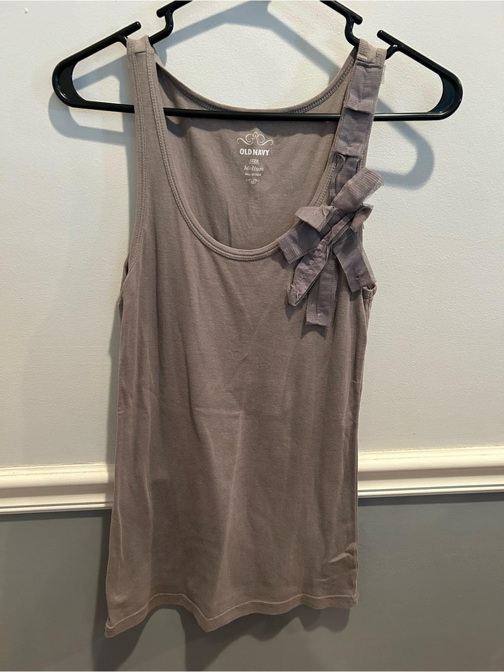 Old Navy Taupe Bow-Accent Tank Top
